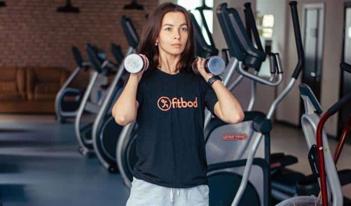 dumbbell thruster - full body dumbbell exercises for weight loss